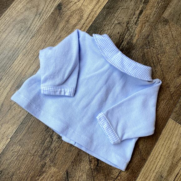 Vintage Baby Healthtex Blue Collared Embroidered Button Up Shirt Jacket 0-3 mo - Picture 3 of 8